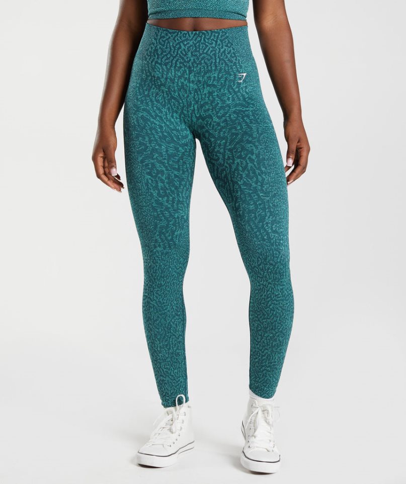 Gymshark Adapt Animal Seamless Leggings Damen Türkis | AT-59-JWSZ