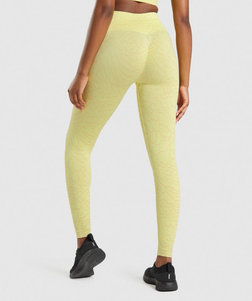 Gymshark Adapt Animal Seamless Leggings Damen Gelb | AT-74-DKTX