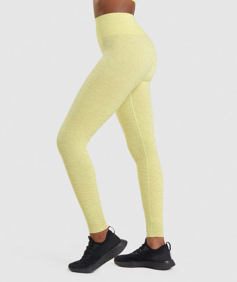 Gymshark Adapt Animal Seamless Leggings Damen Gelb | AT-74-DKTX