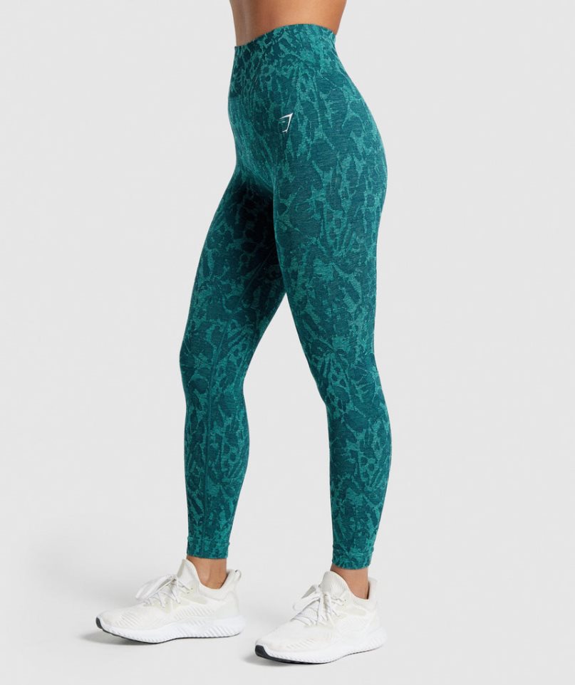 Gymshark Adapt Animal Seamless Leggings Damen Türkis | AT-82-PBTE