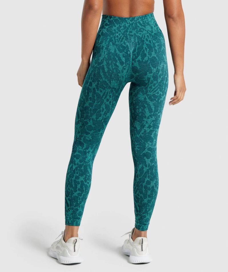 Gymshark Adapt Animal Seamless Leggings Damen Türkis | AT-82-PBTE