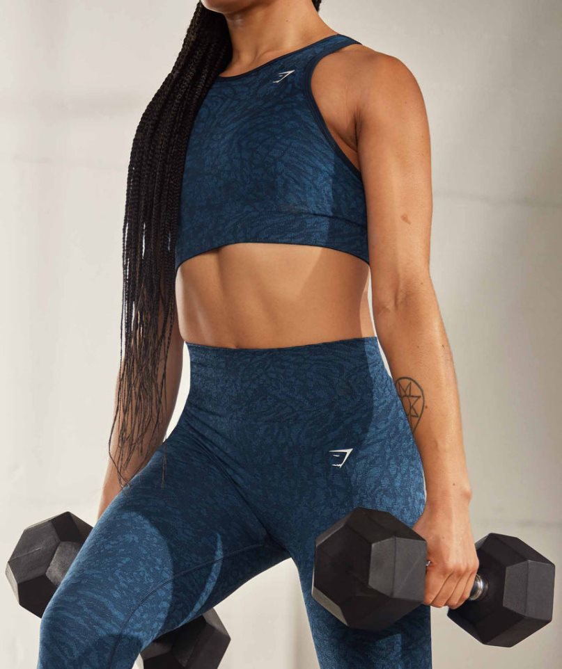 Gymshark Adapt Animal Seamless Leggings Damen Navy | AT-86-ZOTH