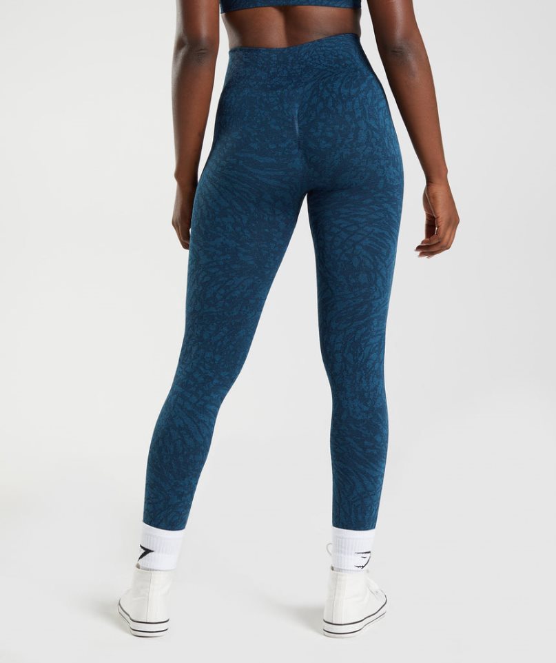 Gymshark Adapt Animal Seamless Leggings Damen Navy | AT-86-ZOTH