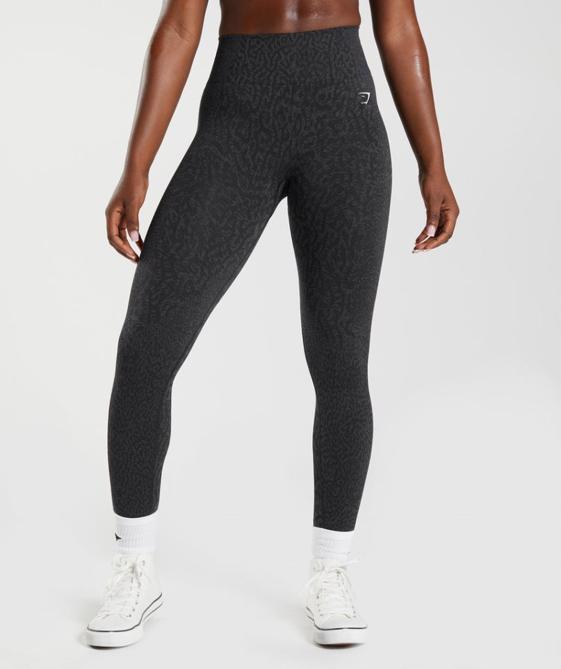 Gymshark Adapt Animal Seamless Leggings Damen Schwarz | AT-89-SQLJ