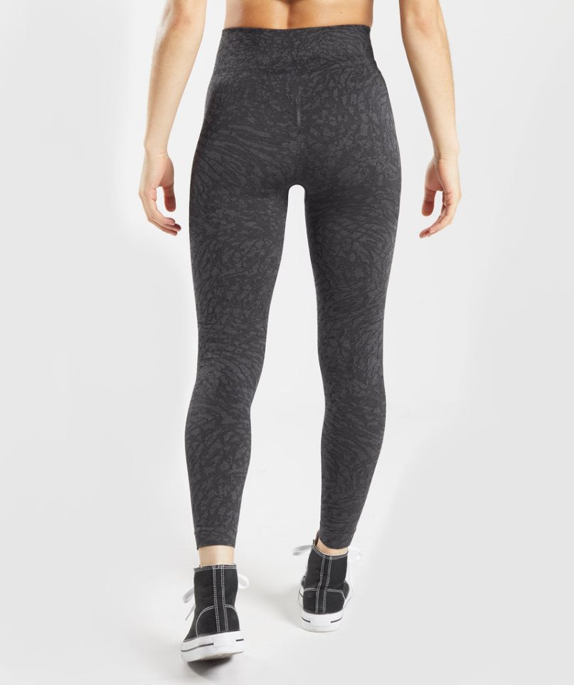 Gymshark Adapt Animal Seamless Leggings Damen Schwarz | AT-97-HLTP