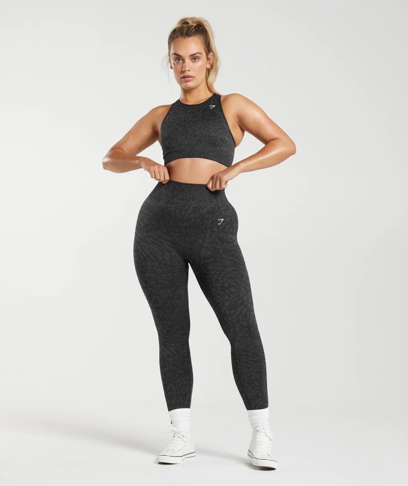 Gymshark Adapt Animal Seamless Leggings Damen Schwarz | AT-97-HLTP