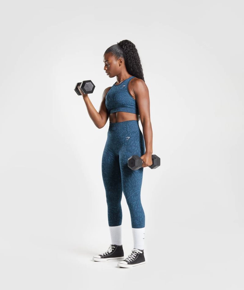 Gymshark Adapt Animal Seamless Sport Bh Damen Navy | AT-37-SQCB