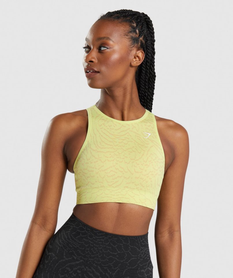 Gymshark Adapt Animal Seamless Sport Bh Damen Gelb | AT-49-LROG