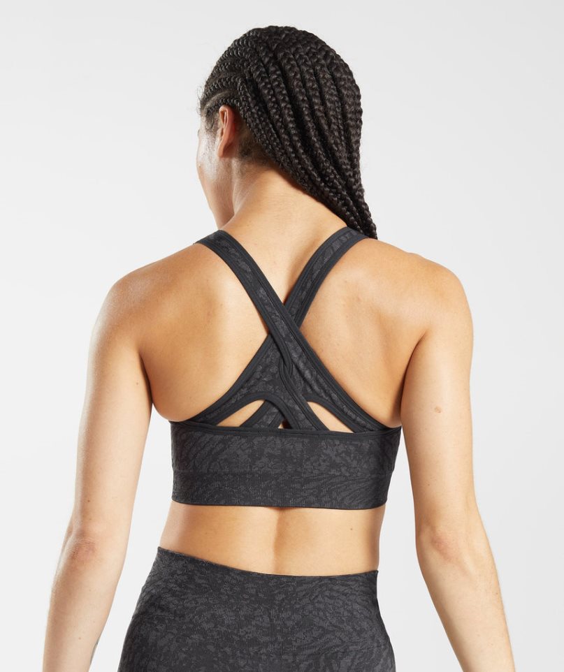 Gymshark Adapt Animal Seamless Sport Bh Damen Schwarz | AT-60-QPCD