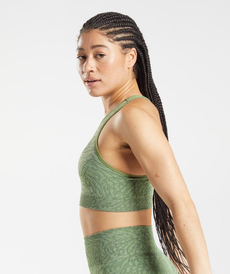 Gymshark Adapt Animal Seamless Sport Bh Damen Grün | AT-62-NQUI