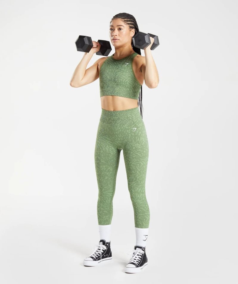 Gymshark Adapt Animal Seamless Sport Bh Damen Grün | AT-62-NQUI