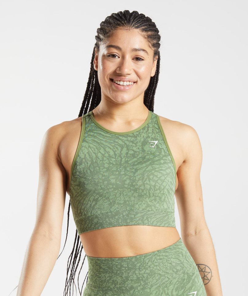 Gymshark Adapt Animal Seamless Sport Bh Damen Grün | AT-62-NQUI