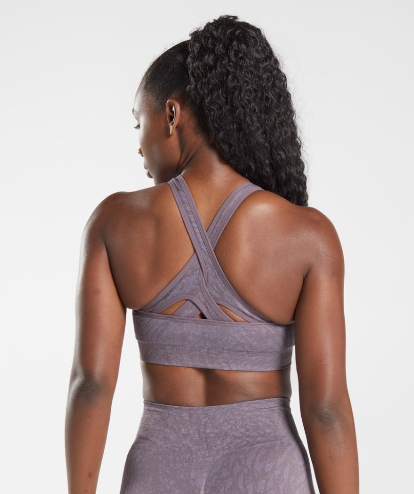 Gymshark Adapt Animal Seamless Sport Bh Damen Lila | AT-89-WTLE