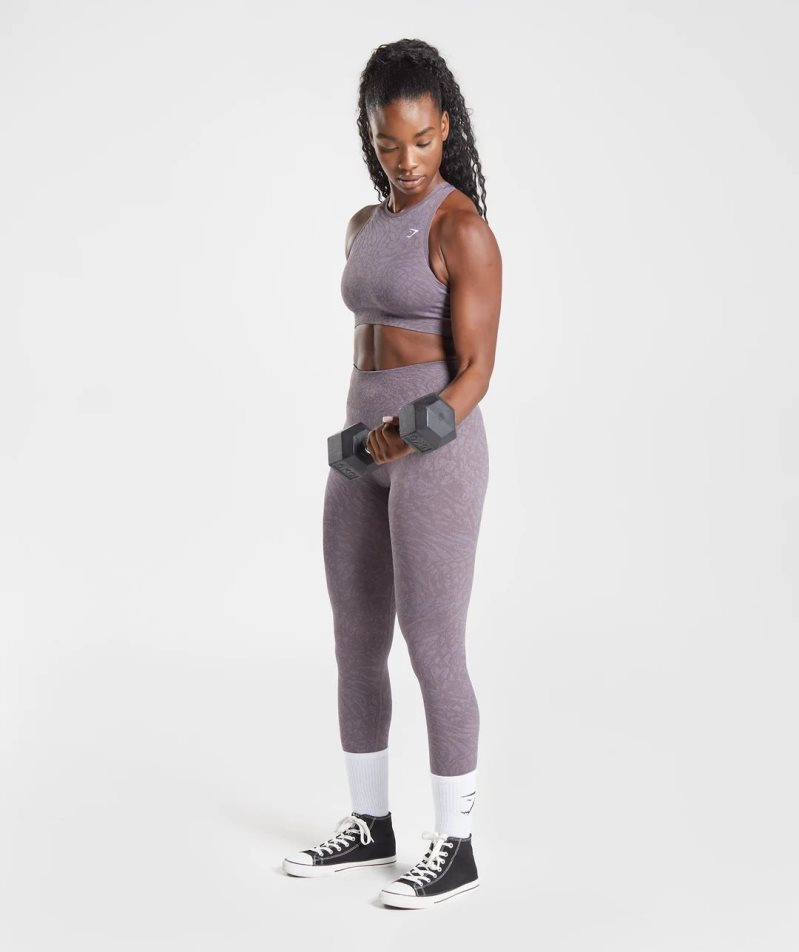 Gymshark Adapt Animal Seamless Sport Bh Damen Lila | AT-89-WTLE