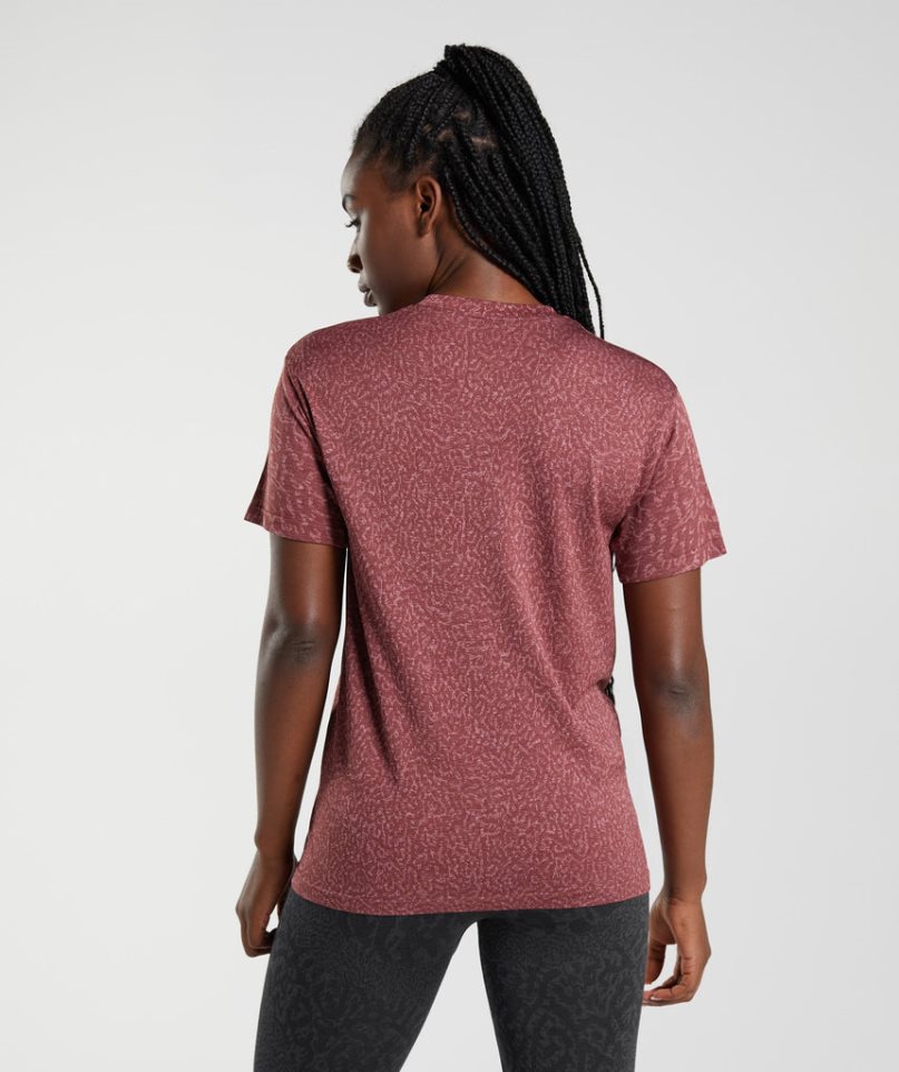 Gymshark Adapt Animal Seamless T-shirts Damen Rosa | AT-28-KWJS