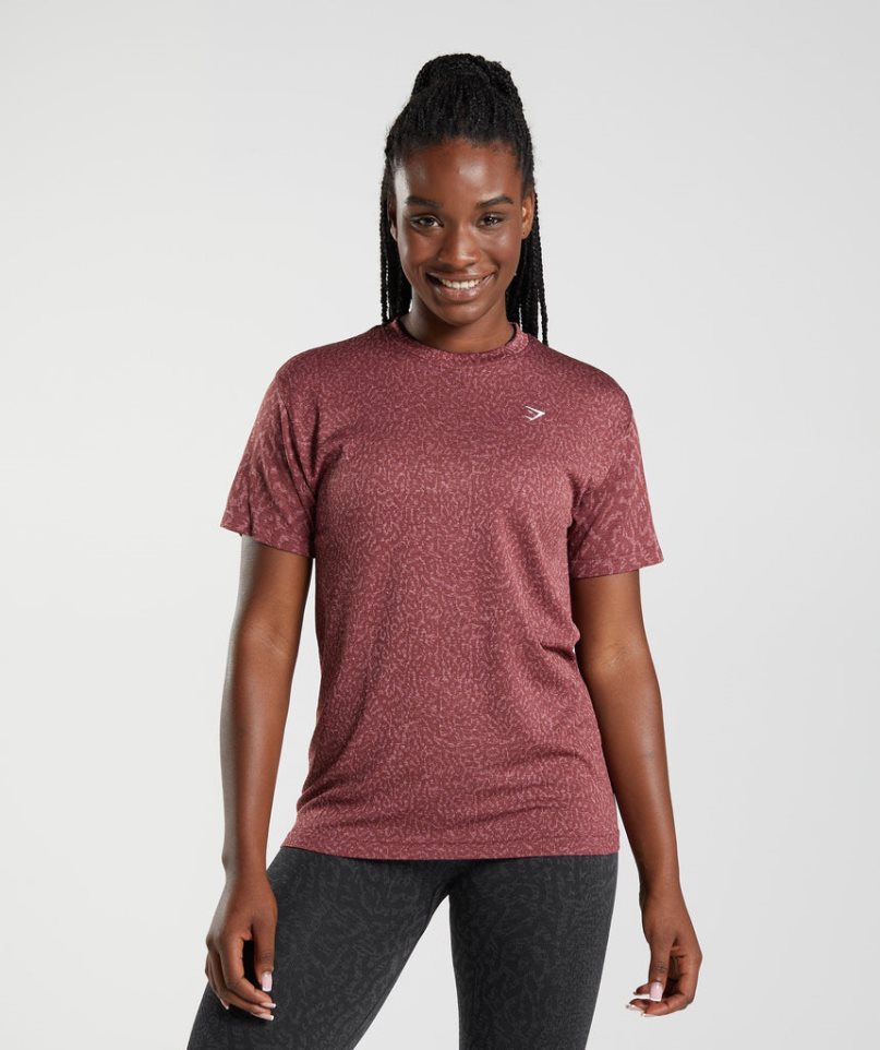 Gymshark Adapt Animal Seamless T-shirts Damen Rosa | AT-28-KWJS