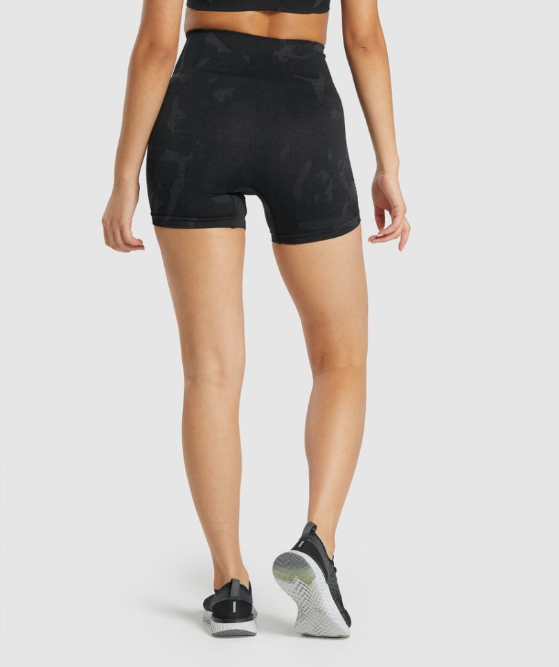 Gymshark Adapt Camo Seamless Kurze Hose Damen Schwarz | AT-19-NWFU