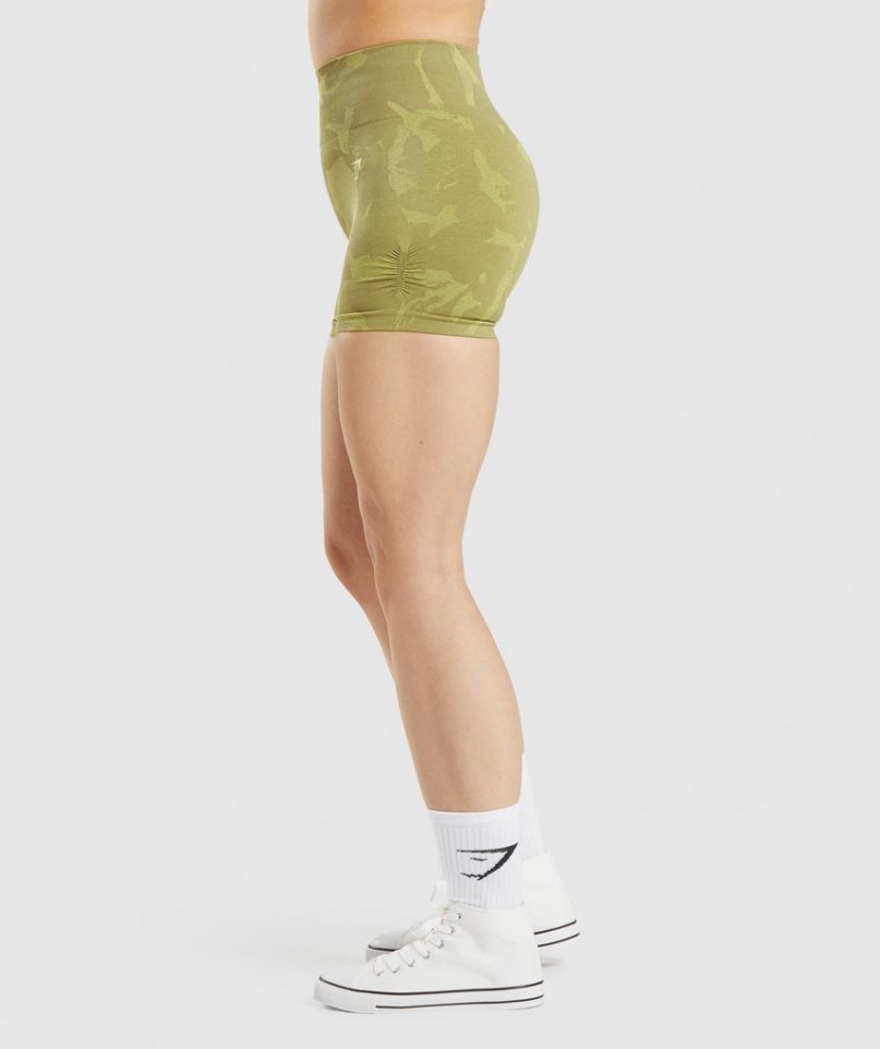 Gymshark Adapt Camo Seamless Kurze Hose Damen Olivgrün | AT-39-ULWR