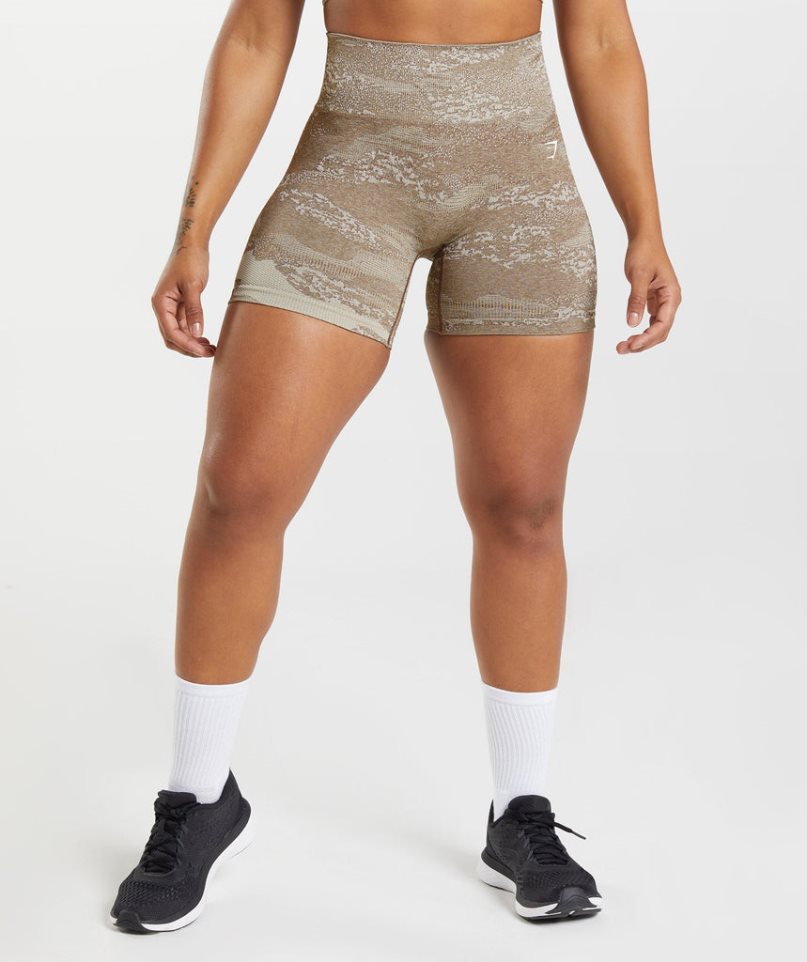 Gymshark Adapt Camo Seamless Kurze Hose Damen Olivgrün | AT-87-DGNC