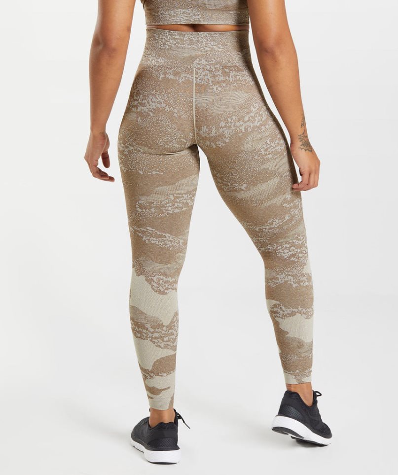 Gymshark Adapt Camo Seamless Leggings Damen Olivgrün | AT-10-TMEY