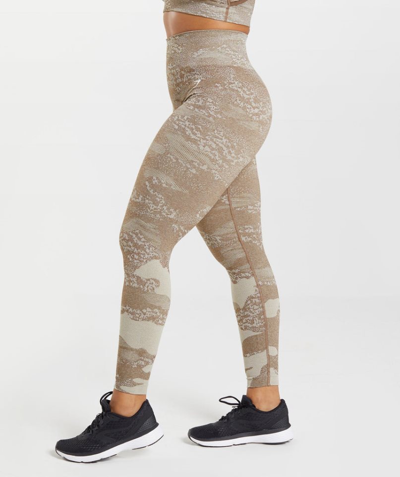 Gymshark Adapt Camo Seamless Leggings Damen Olivgrün | AT-10-TMEY