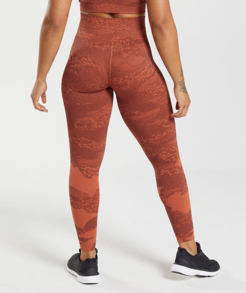 Gymshark Adapt Camo Seamless Leggings Damen Braun | AT-75-WDTR