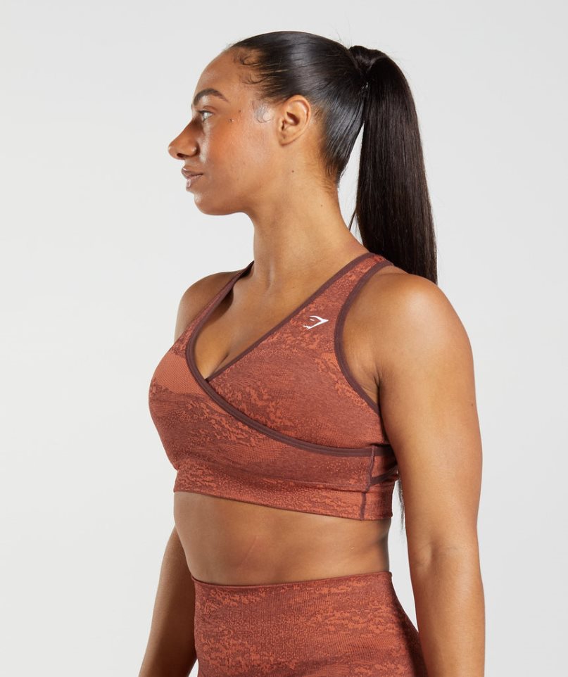 Gymshark Adapt Camo Seamless Sport Bh Damen Braun | AT-04-URED