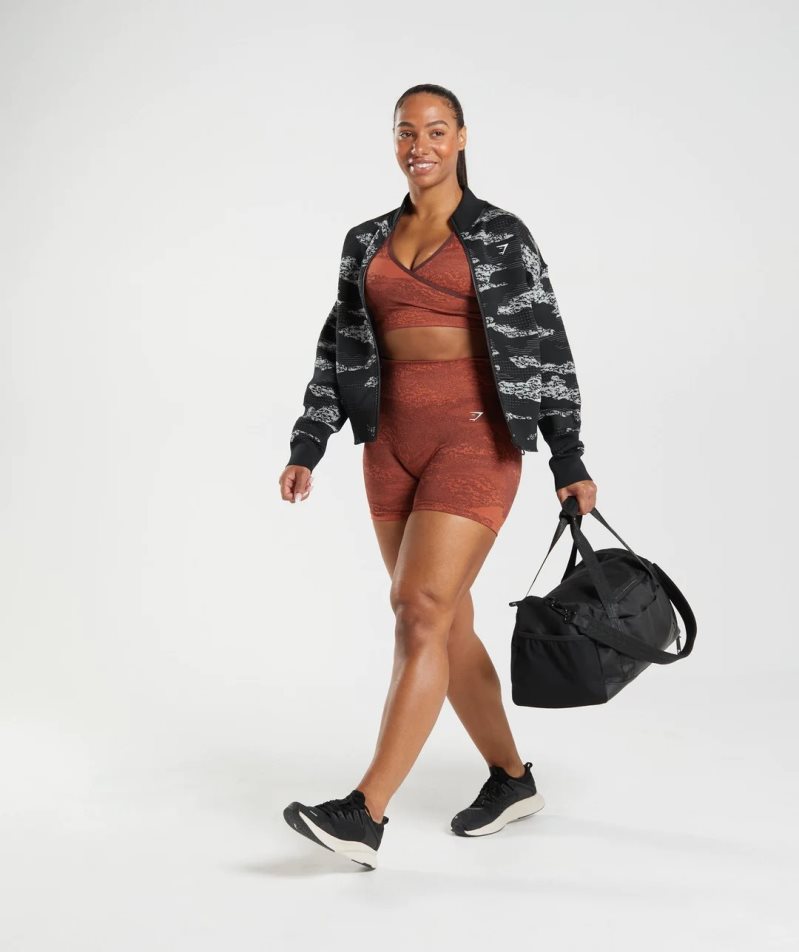 Gymshark Adapt Camo Seamless Track Jacke Damen Schwarz | AT-60-MDWK