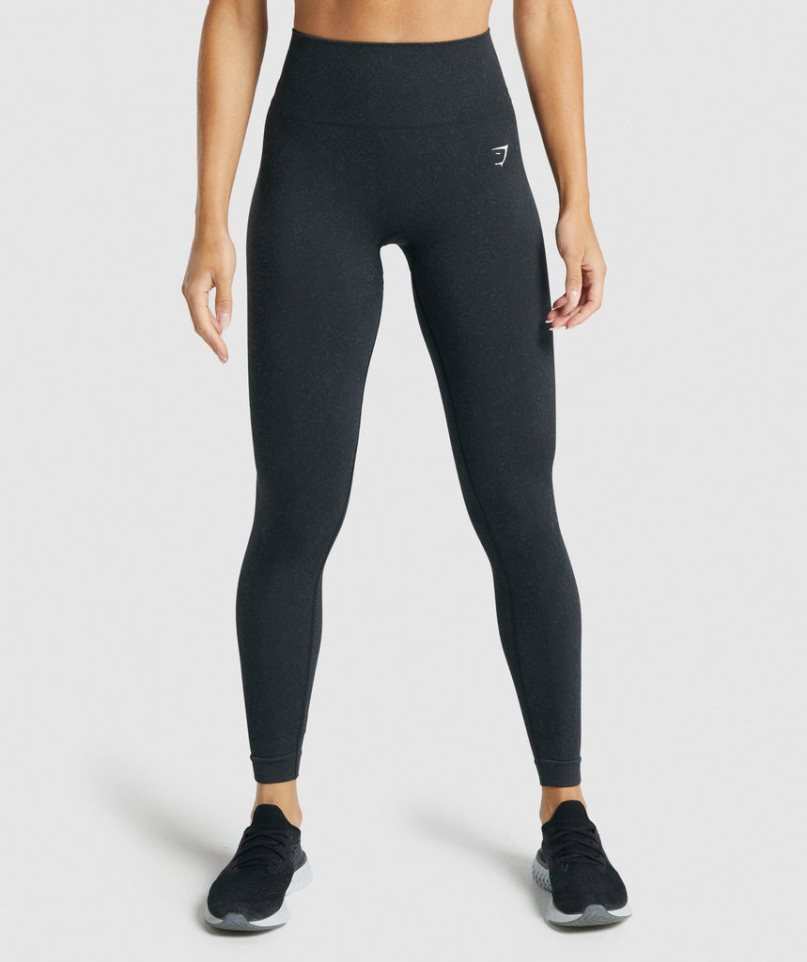 Gymshark Adapt Fleck Seamless Leggings Damen Schwarz | AT-52-YVZJ