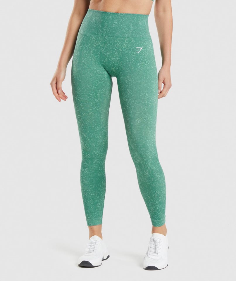 Gymshark Adapt Fleck Seamless Leggings Damen Grün | AT-93-UDQT