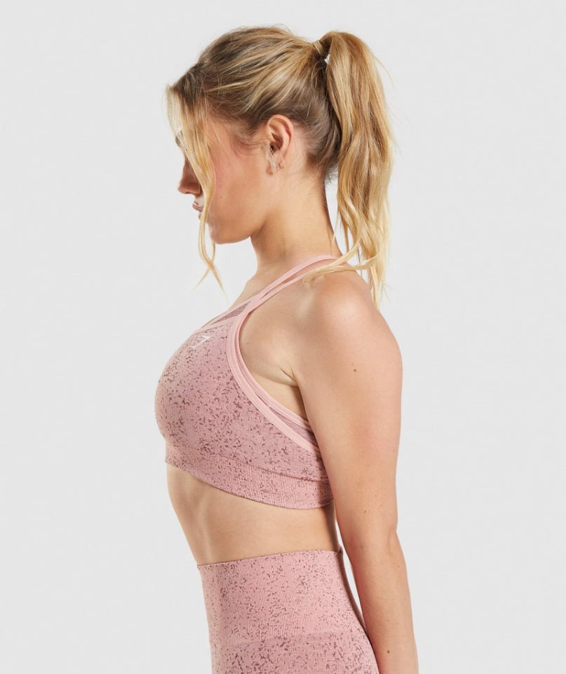 Gymshark Adapt Fleck Seamless Sport Bh Damen Rosa | AT-19-LFJT