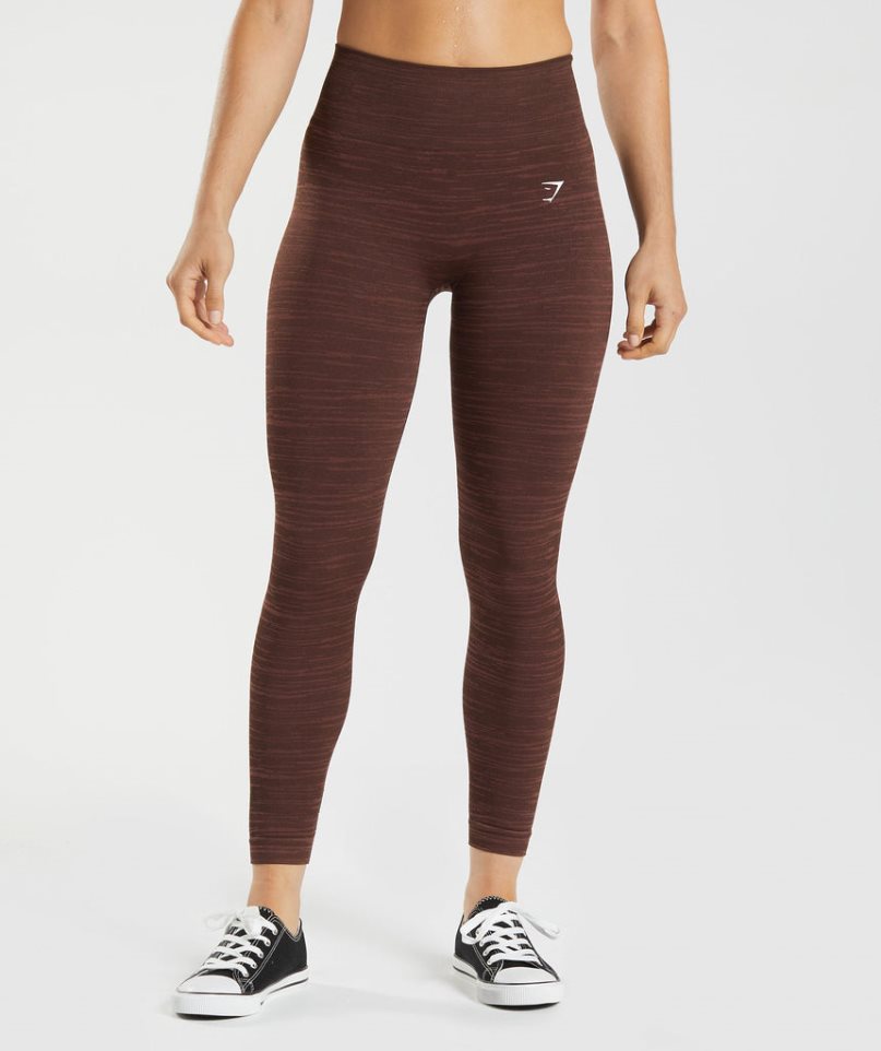 Gymshark Adapt Marl Seamless Leggings Damen Dunkelbraun | AT-04-VRJH