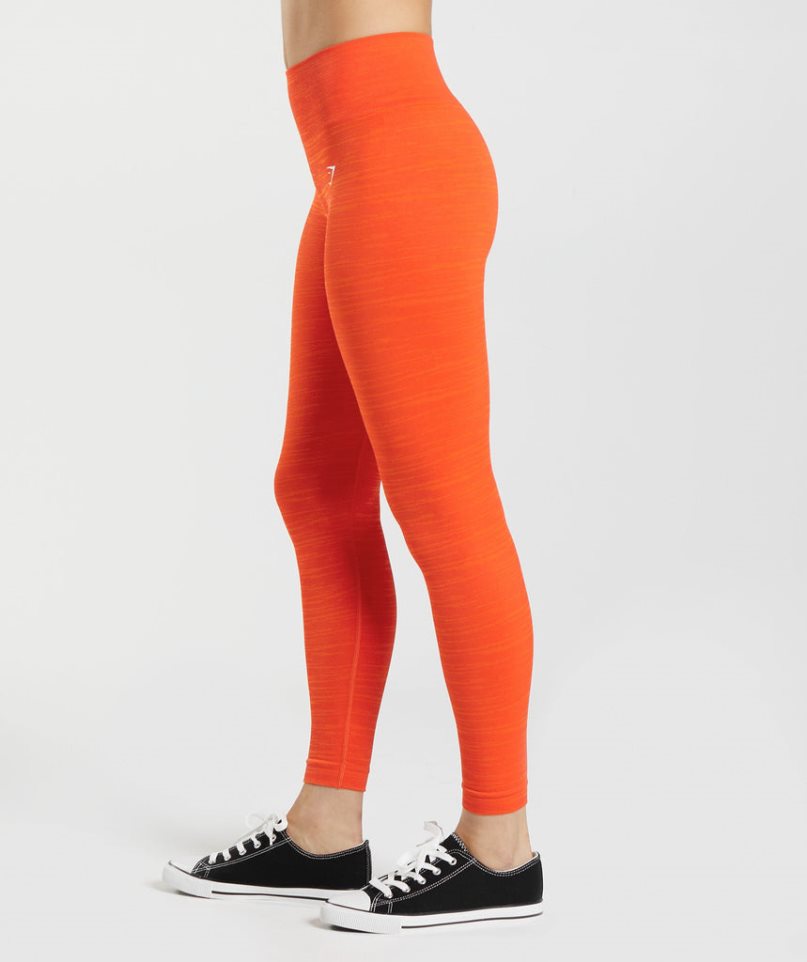 Gymshark Adapt Marl Seamless Leggings Damen Orange | AT-80-PAWZ