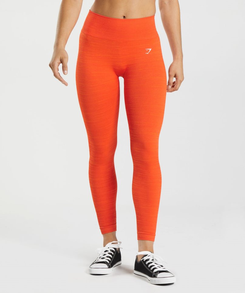 Gymshark Adapt Marl Seamless Leggings Damen Orange | AT-80-PAWZ