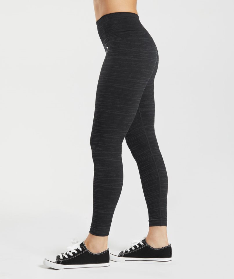 Gymshark Adapt Marl Seamless Leggings Damen Schwarz | AT-94-UMDG