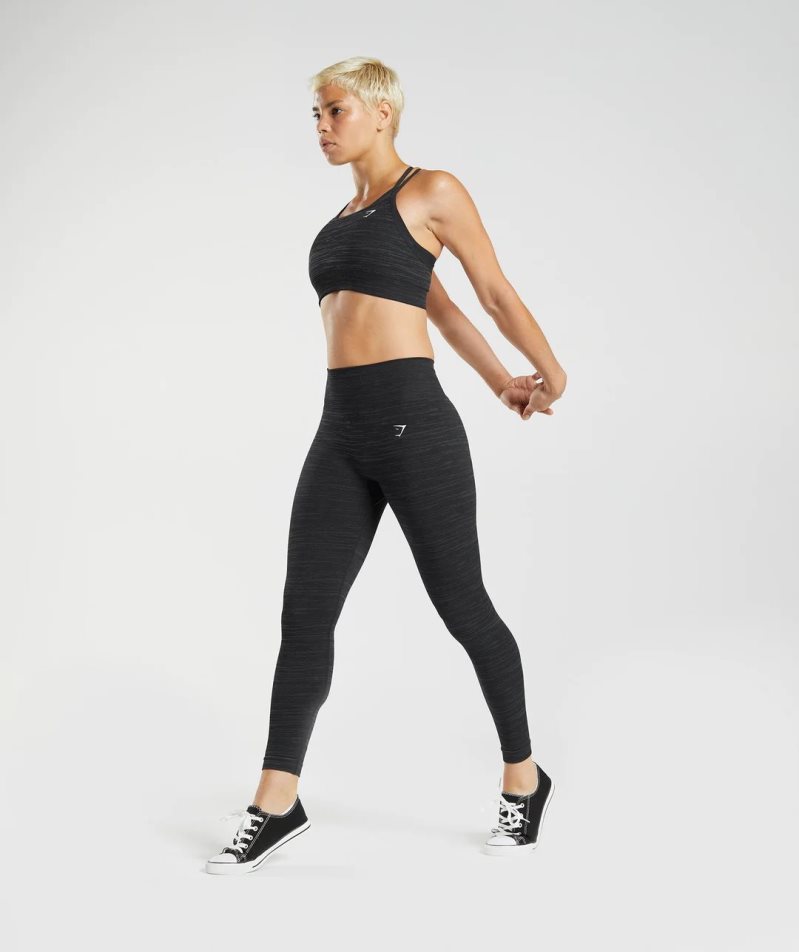 Gymshark Adapt Marl Seamless Leggings Damen Schwarz | AT-94-UMDG