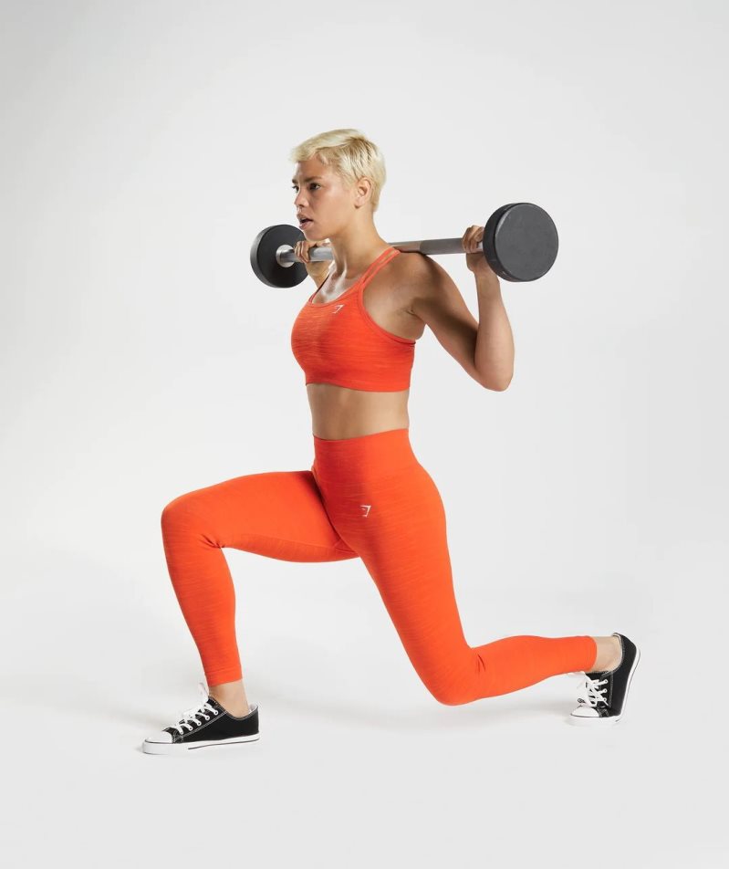 Gymshark Adapt Marl Seamless Sport Bh Damen Orange | AT-56-SOEG