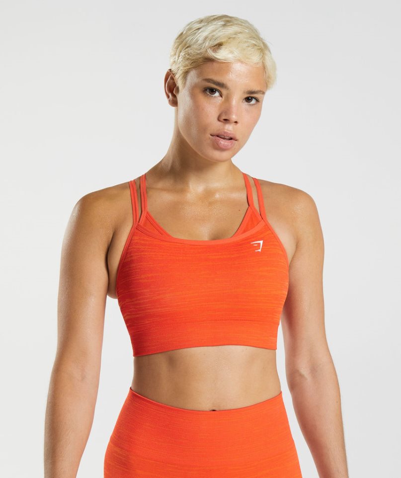 Gymshark Adapt Marl Seamless Sport Bh Damen Orange | AT-56-SOEG