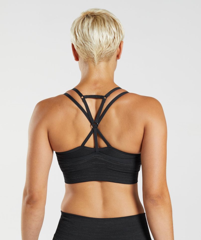 Gymshark Adapt Marl Seamless Sport Bh Damen Schwarz | AT-86-LXWO