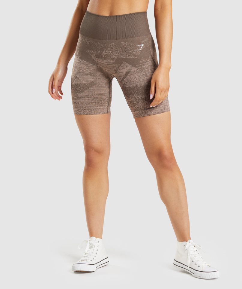 Gymshark Adapt Ombre Seamless Kurze Hose Damen Braun | AT-67-QNWO