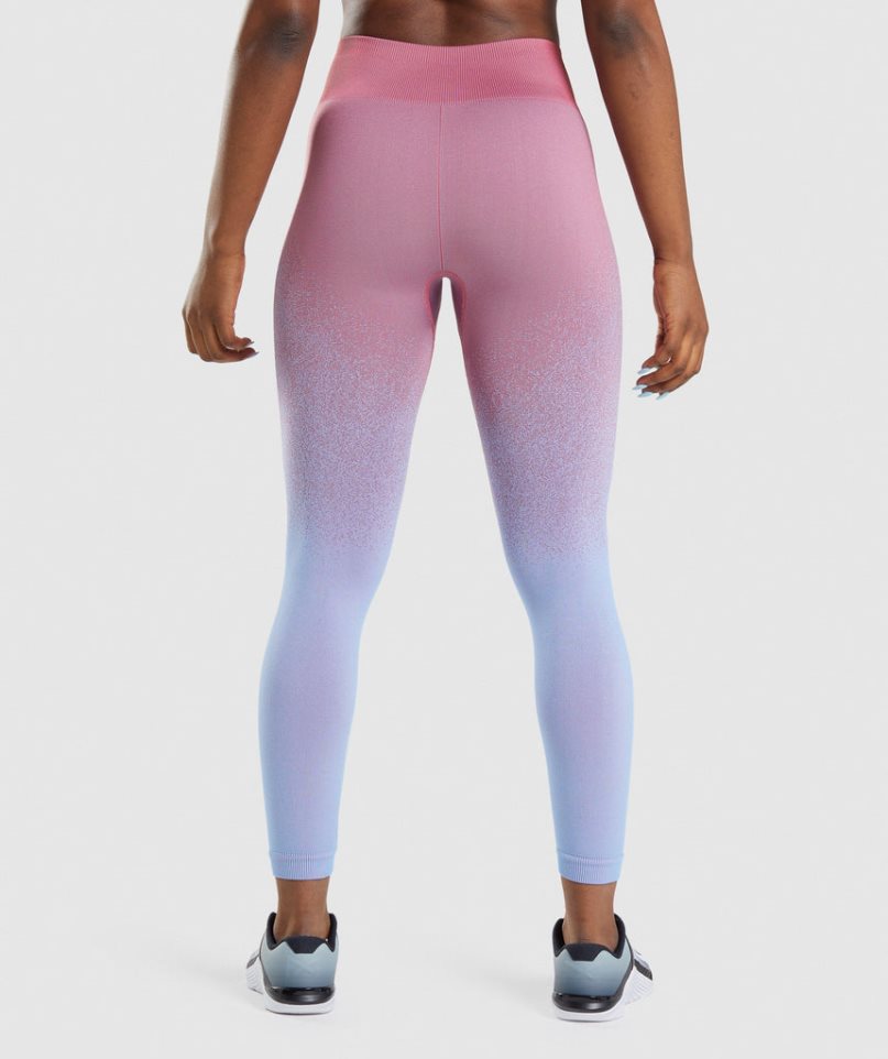 Gymshark Adapt Ombre Seamless Leggings Damen Rosa Hellblau | AT-01-FCVA