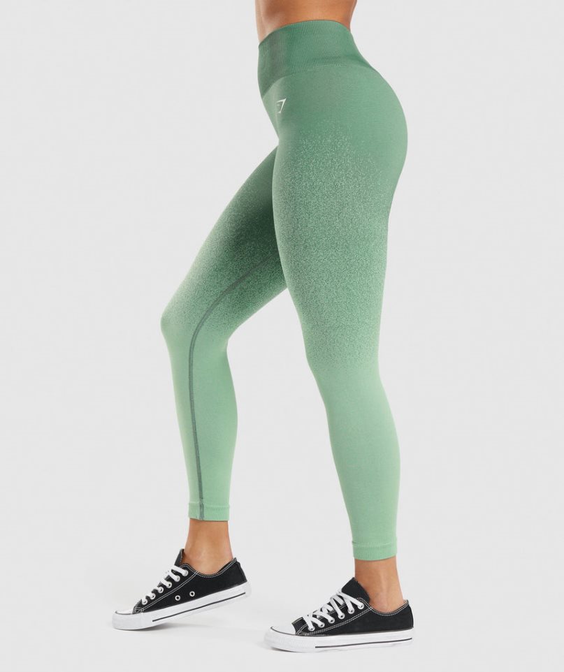 Gymshark Adapt Ombre Seamless Leggings Damen Grün | AT-61-MZEU