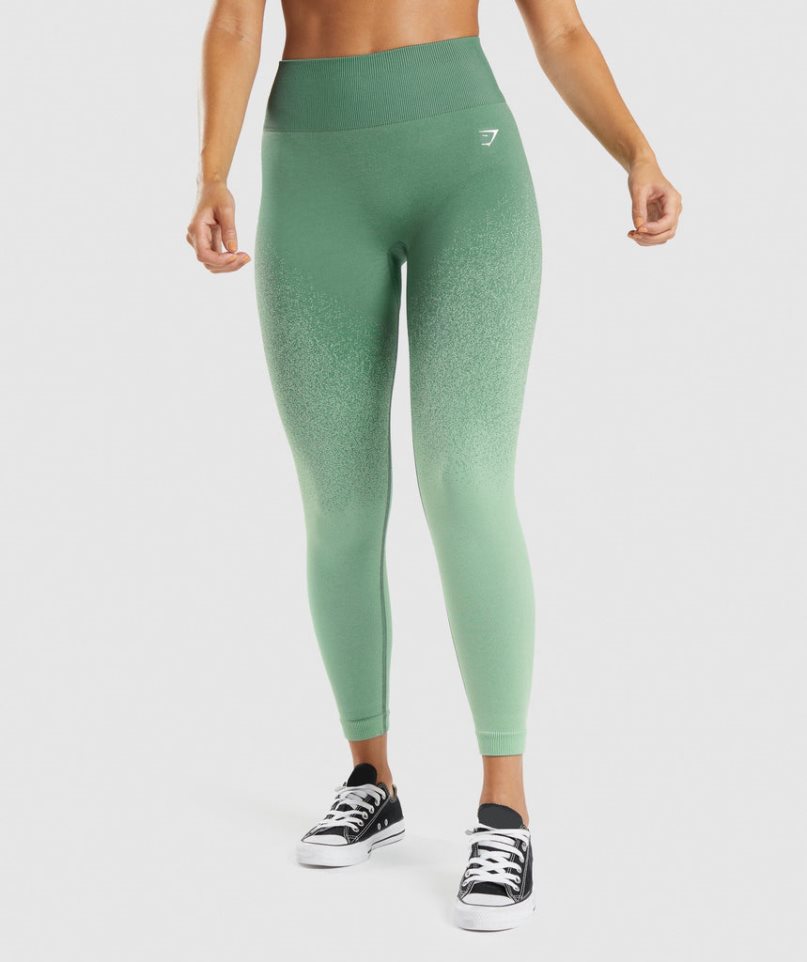 Gymshark Adapt Ombre Seamless Leggings Damen Grün | AT-61-MZEU