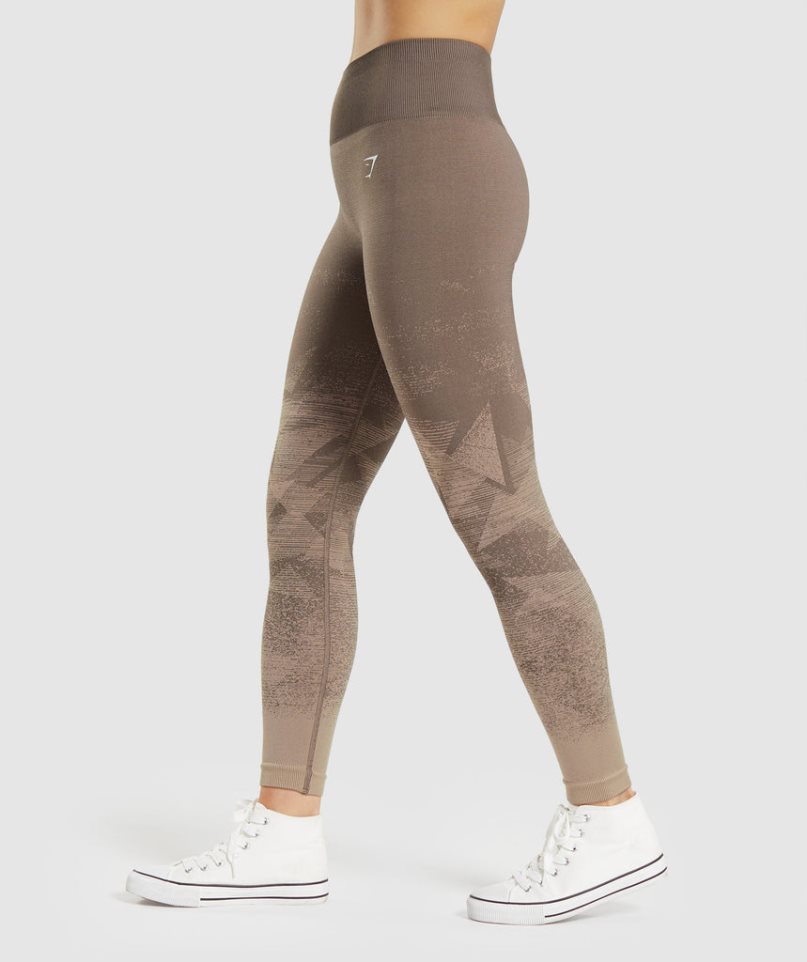 Gymshark Adapt Ombre Seamless Leggings Damen Braun | AT-80-UQMB