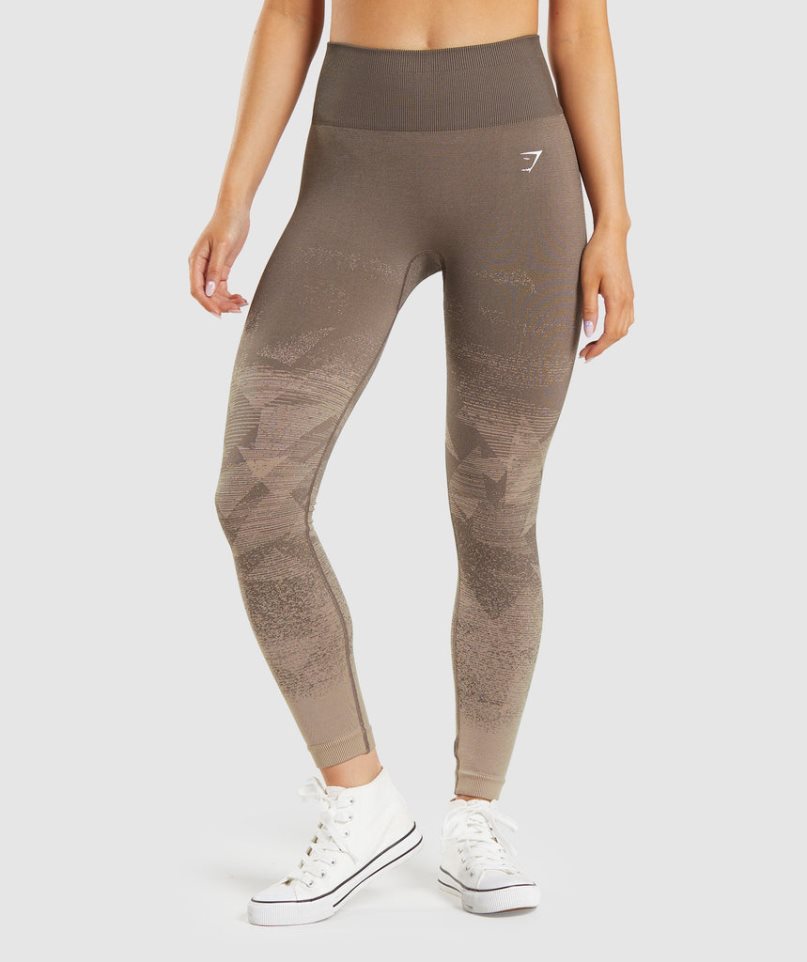 Gymshark Adapt Ombre Seamless Leggings Damen Braun | AT-80-UQMB