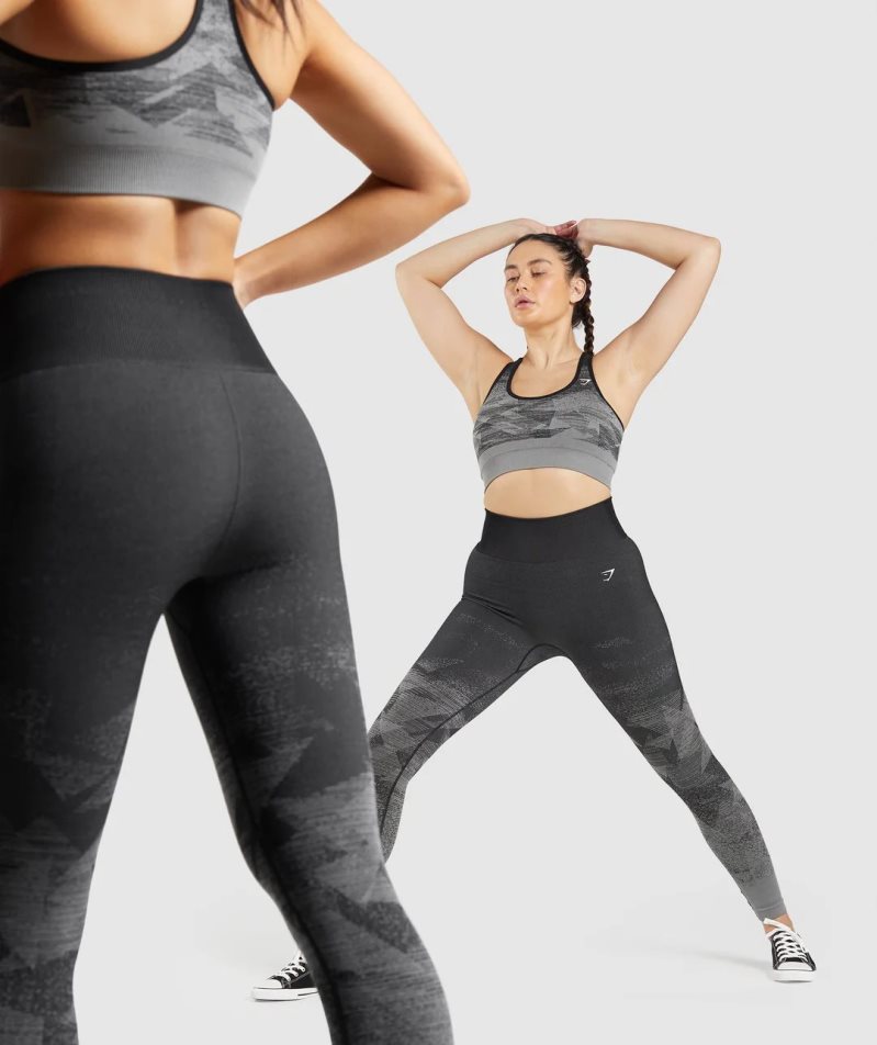 Gymshark Adapt Ombre Seamless Leggings Damen Schwarz | AT-84-XYMJ