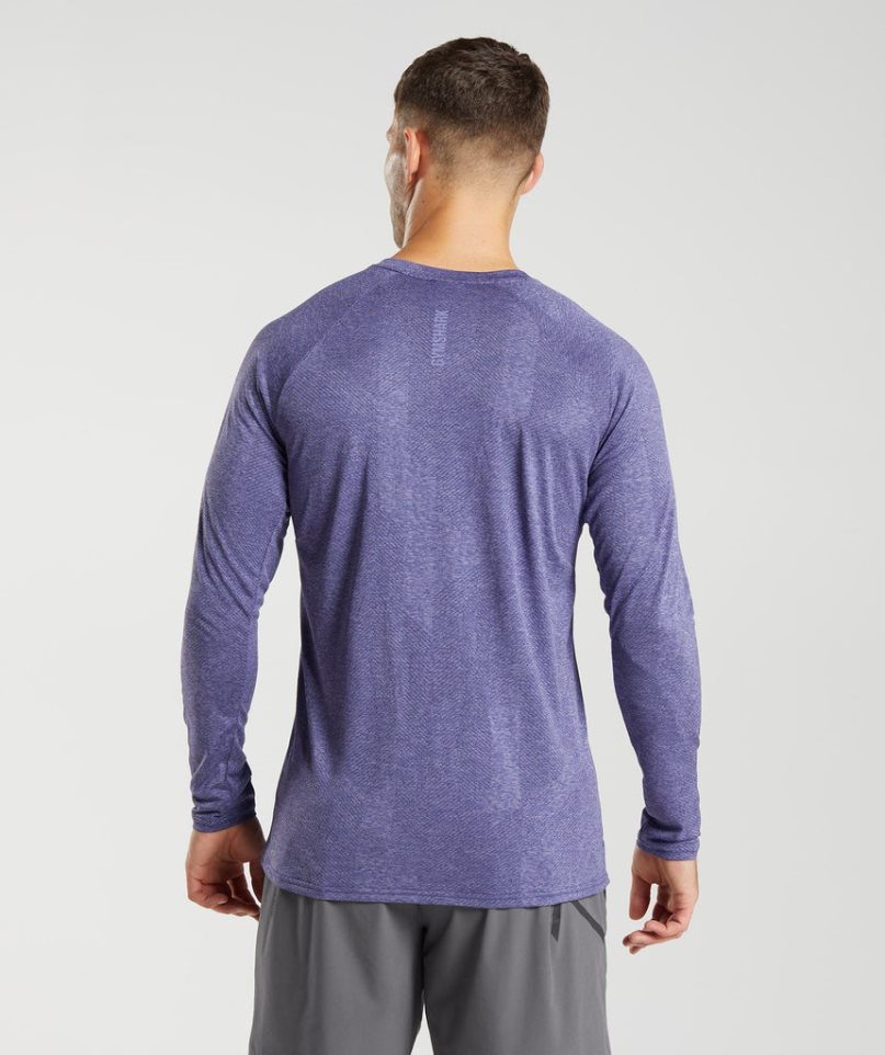 Gymshark Apex Long Sleeve T-shirts Herren Lila | AT-28-EXJH