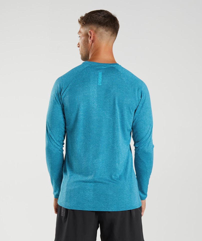 Gymshark Apex Long Sleeve T-shirts Herren Türkis | AT-29-PDFU