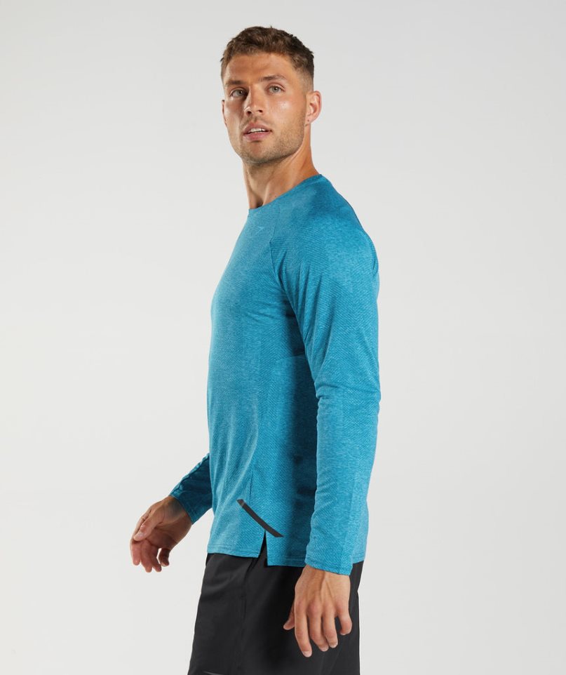 Gymshark Apex Long Sleeve T-shirts Herren Türkis | AT-29-PDFU