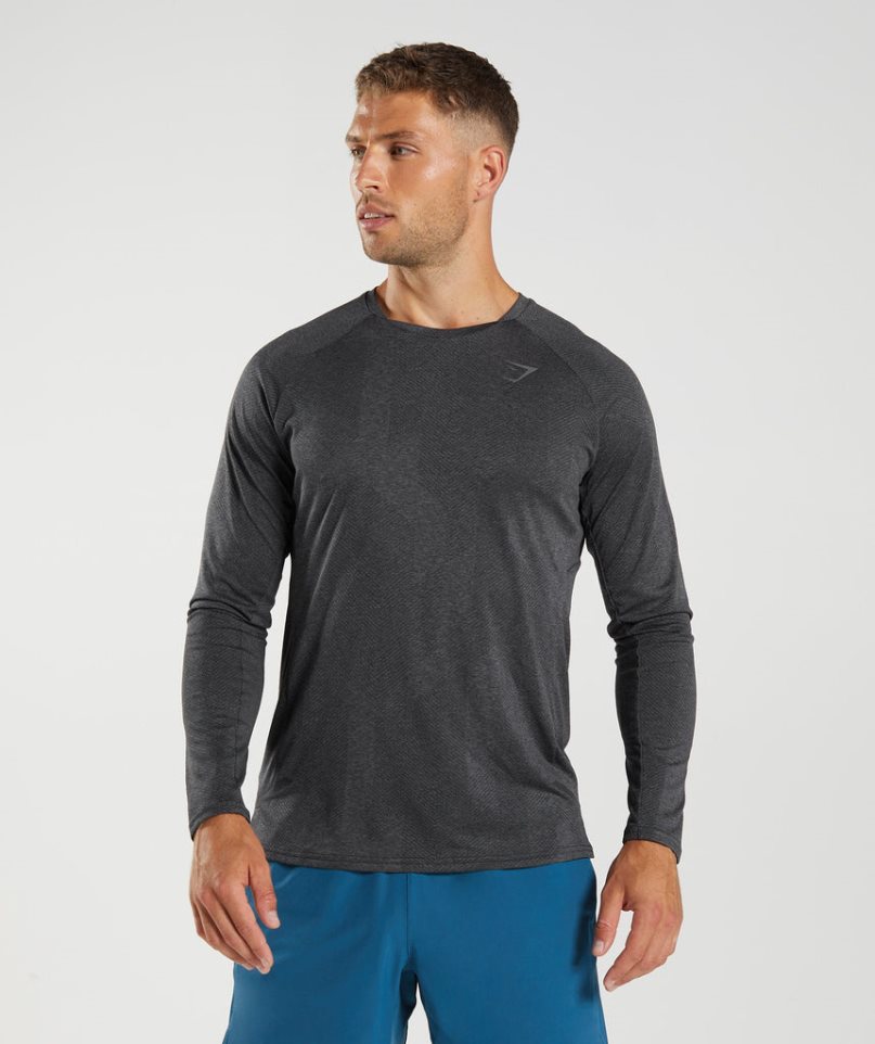 Gymshark Apex Long Sleeve T-shirts Herren Schwarz | AT-79-IRKD